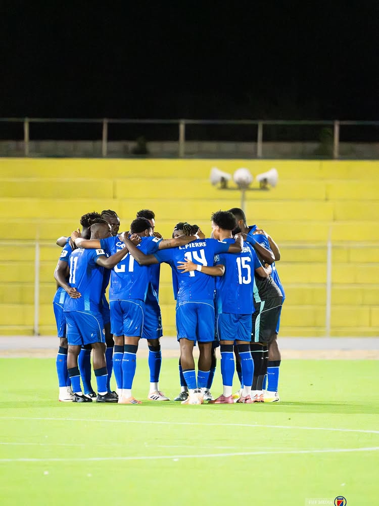 Haiti team huddle